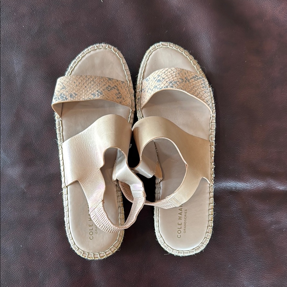 Cole Haan Pink and Gray Espadrilles with Crisscross Straps